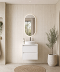 Aulic Leona 600mm wall hung vanity shown in a finished bathroom