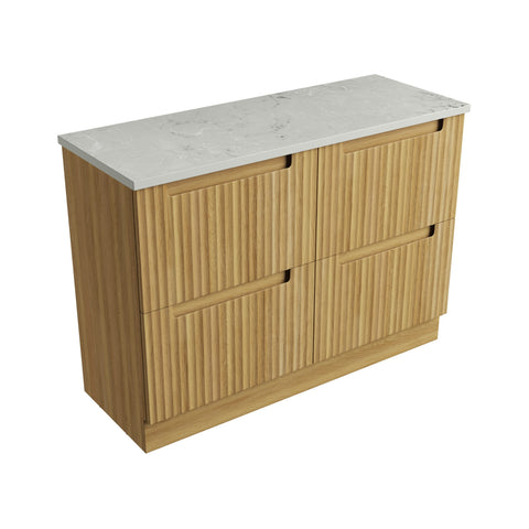 Alpine solid-surface stone top for the Aulic Lovina 1200mm floor standing vanity