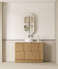 Aulic Lovina 1200mm floor standing vanity shown in a finished bathroom