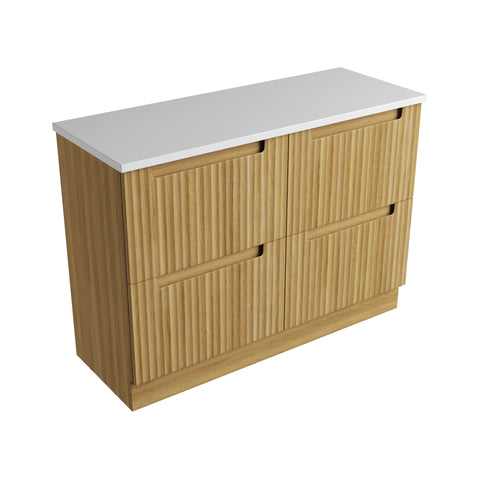 Pure solid-surface stone top for the Aulic Lovina 1200mm floor standing vanity