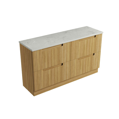 Alpine solid-surface stone top for the Aulic Lovina 1500mm floor standing vanity