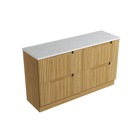 Cato solid-surface stone top for the Aulic Lovina 1500mm floor standing vanity