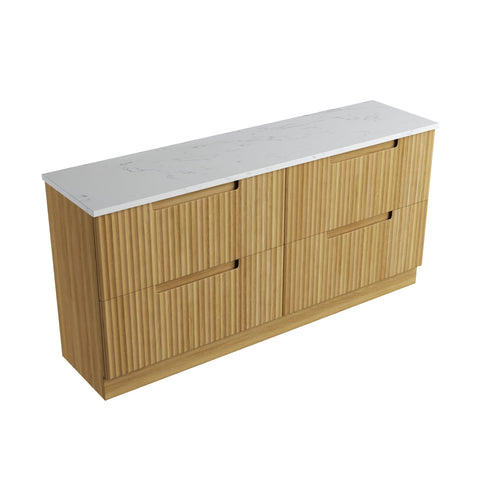 Cato solid-surface stone top for the Aulic Lovina 1800mm floor standing vanity