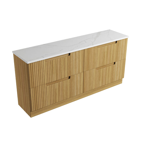 Palis White solid-surface stone top for the Aulic Lovina 1800mm floor standing vanity