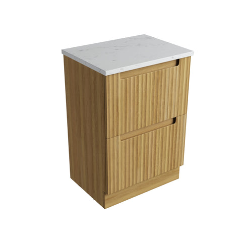 Cato solid-surface stone top for the Aulic Lovina 600mm floor standing vanity
