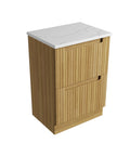 Palis White solid-surface stone top for the Aulic Lovina 600mm floor standing vanity