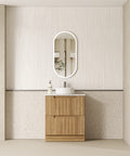 Aulic Lovina 750mm floor standing vanity styled in a bathroom