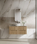 Aulic Lovina Tier 1200mm wall hung vanity styled in a bathroom