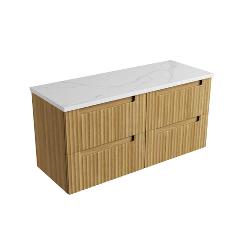 Palis White solid-surface stone top for the Aulic Lovina Tier 1200mm wall hung vanity