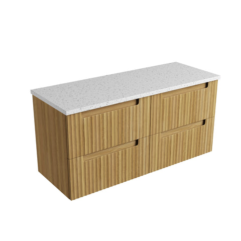 Snow solid-surface stone top for the Aulic Lovina Tier 1200mm wall hung vanity