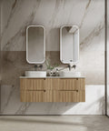 Aulic Lovina Tier 1500mm wall hung vanity styled in a bathroom