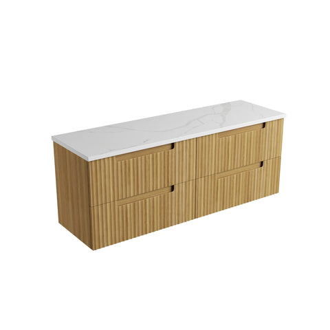 Palis White solid-surface stone top for the Aulic Lovina Tier 1500mm wall hung vanity