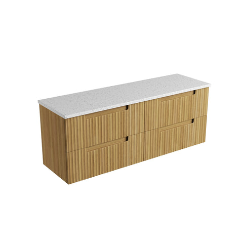 Snow solid-surface stone top for the Aulic Lovina Tier 1500mm wall hung vanity