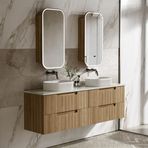 Aulic Lovina Tier 1800mm wall hung vanity shown in a finished bathroom