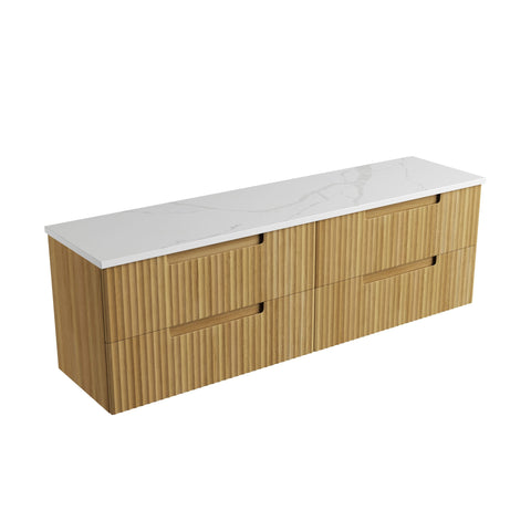Palis White solid-surface stone top for the Aulic Lovina Tier 1800mm wall hung vanity