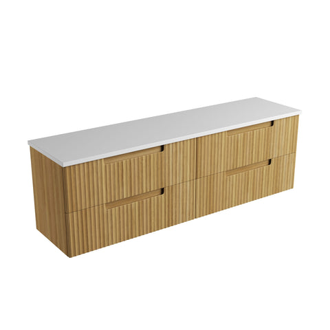 Pure solid-surface stone top for the Aulic Lovina Tier 1800mm wall hung vanity