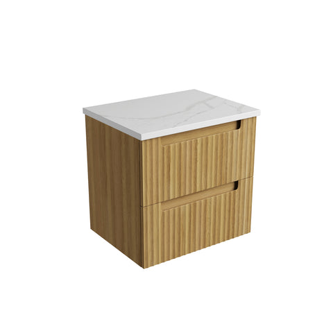 Palis White solid-surface stone top for the Aulic Lovina Tier 600mm wall hung vanity