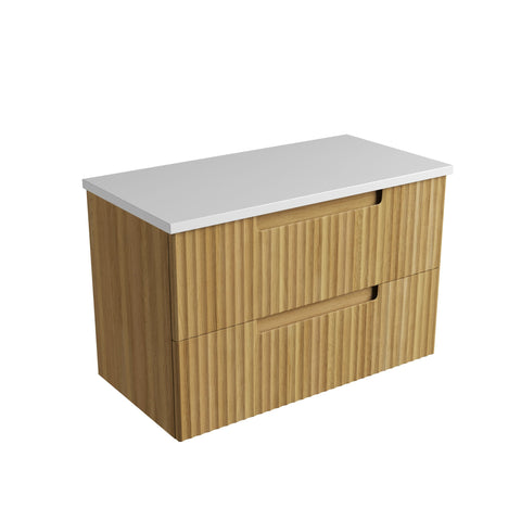 Pure solid-surface stone top for the Aulic Lovina Tier 900mm wall hung vanity
