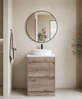 Close-up styling shot of the Aulic Max 600mm floor standing vanity