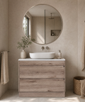 Close-up styling shot of the Aulic Max 750mm floor standing vanity