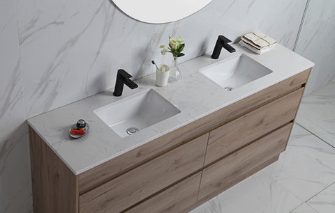 Close-up styling shot of the Aulic Max 900mm floor standing vanity