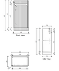 Aulic Mini Hartelle 470mm floor standing vanity dimensions diagram