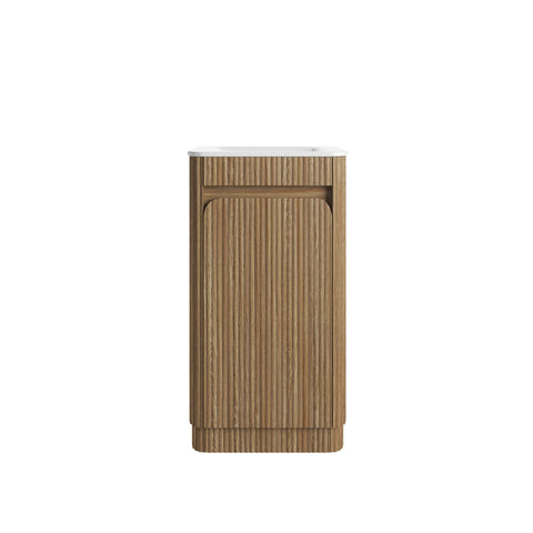 Aulic Mini Hartelle 470mm floor standing vanity in Harvest Oak