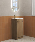 Aulic Mini Hartelle 470mm floor standing vanity shown in a finished bathroom