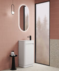 Aulic Mini Hartelle 470mm floor standing vanity in a bathroom setting
