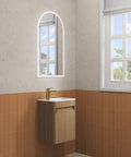 Aulic Mini Hartelle 470mm wall hung vanity shown in a finished bathroom