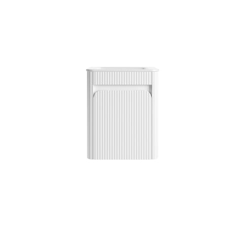 Aulic Mini Hartelle 470mm wall hung vanity in Matte White
