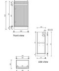 Aulic Mini Ravia 450mm floor standing vanity dimensions diagram