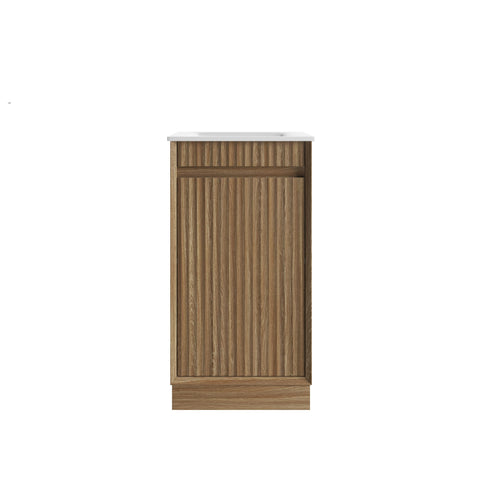 Aulic Mini Ravia 450mm floor standing vanity in Harvest Oak