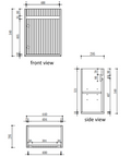 Aulic Mini Ravia 450mm wall hung vanity dimensions diagram