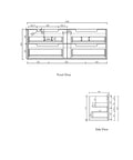 Aulic Moreno 1500mm wall hung vanity dimensions diagram