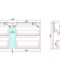Aulic Neva 1200mm wall hung vanity dimensions diagram