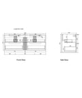 Aulic Neva 1500mm wall hung vanity dimensions diagram