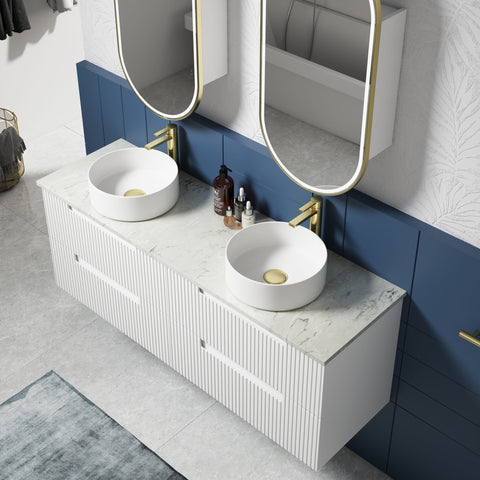 Aulic Neva 1500mm wall hung vanity shown in a finished bathroom