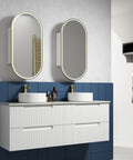 Aulic Neva 1500mm wall hung vanity styled in a bathroom
