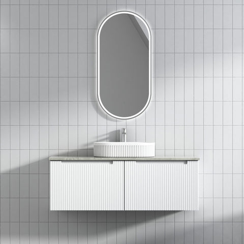 Front view of the Aulic Perla Mark II 1200mm wall hung vanity
