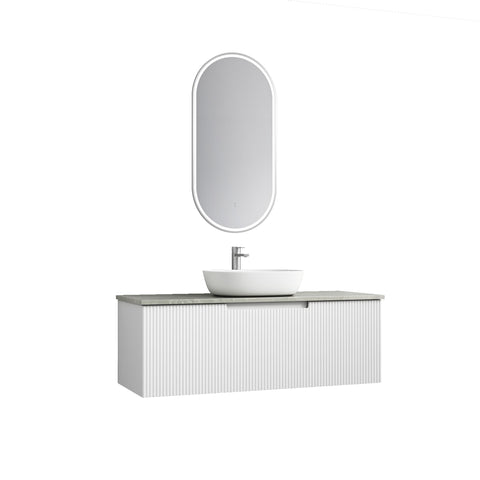 Aulic Perla Mark II 1200mm wall hung vanity shown in a finished bathroom