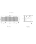 Aulic Perla Mark II 1500mm wall hung vanity dimensions diagram
