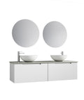 Close-up styling shot of the Aulic Perla Mark II 1500mm wall hung vanity