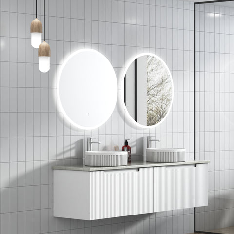 Side view of the Aulic Perla Mark II 1500mm wall hung vanity showing drawer depth
