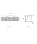 Aulic Perla Mark II 1800mm wall hung vanity dimensions diagram