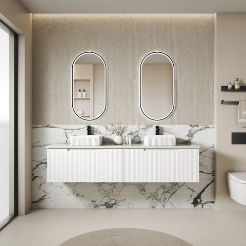 Aulic Perla Mark II 1800mm wall hung vanity shown in a finished bathroom