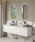 Close-up styling shot of the Aulic Perla Mark II 1800mm wall hung vanity