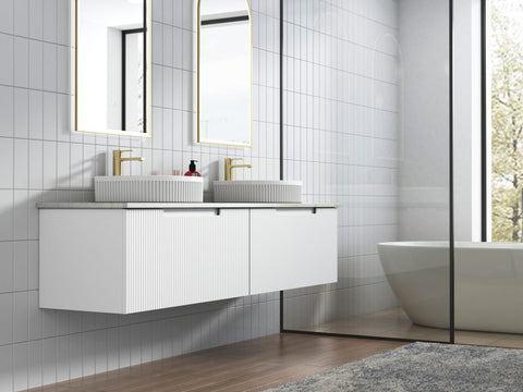 Aulic Perla Mark II 1800mm wall hung vanity in a bathroom setting