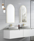 Aulic Perla Mark II 1800mm wall hung vanity styled in a bathroom