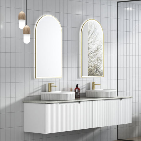 Side view of the Aulic Perla Mark II 1800mm wall hung vanity showing drawer depth